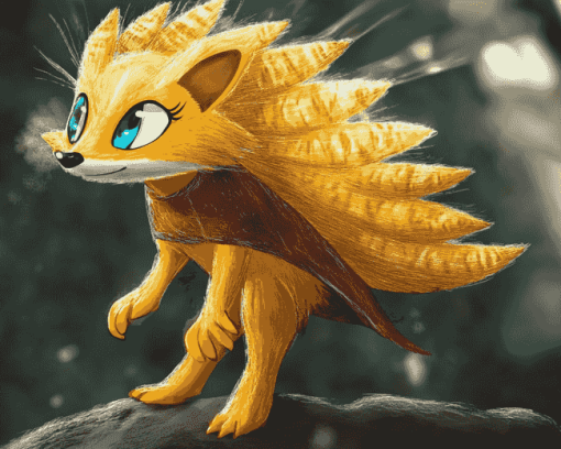 Gold Tenrec Sonic Diamond Painting