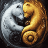 Gold and Silver Bears Yin Yang Diamond Painting