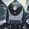 Golden Arrow Monochrome Train Diamond Painting