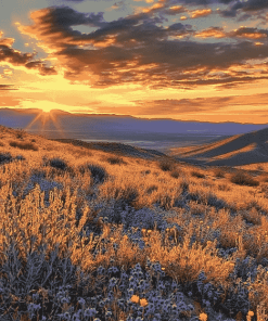 Golden California Desert Diamond Painting