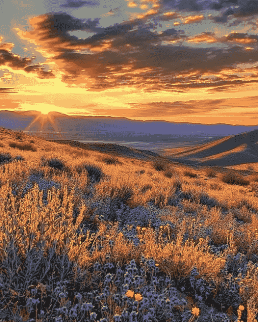 Golden California Desert Diamond Painting