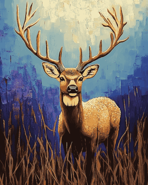 Golden Deer Fantasy Diamond Painting