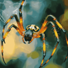 Golden Garden Spider Insects Diamond Painting