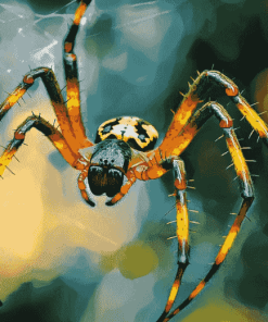 Golden Garden Spider Insects Diamond Painting