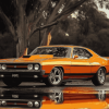 Golden Holden Monaro Engines Diamond Painting