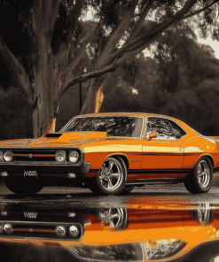 Golden Holden Monaro Engines Diamond Painting