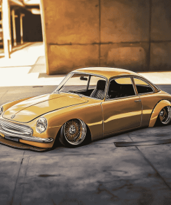 Golden Karmann Ghia Cars Diamond Painting