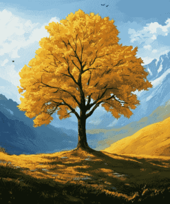 Golden Landscape Diamond Painting