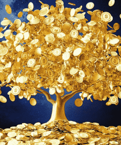 Golden Money Tree Art Diamond Painting