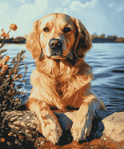 Golden Retriever Summer Fun Diamond Painting