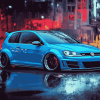 Golf GTI Blue Car Diamond Painting