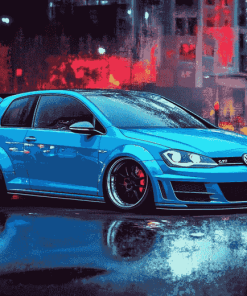 Golf GTI Blue Car Diamond Painting