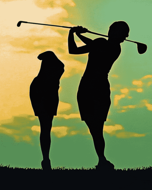 Golf Lady Silhouette Diamond Painting