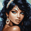 Gorgeous Black-Haired Woman Diamond Painting