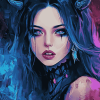 Goth Girl Colorful Diamond Painting