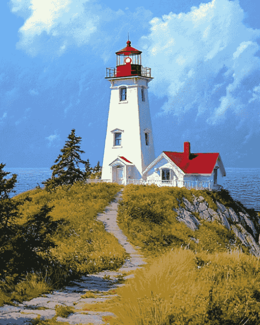 Grand Manan Lighthouse Landscape Diamond Painting