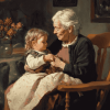 Grandmother and Granddaughter Vintage Diamond Painting