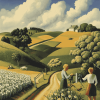 Grant Wood Country Landscapes Diamond Painting