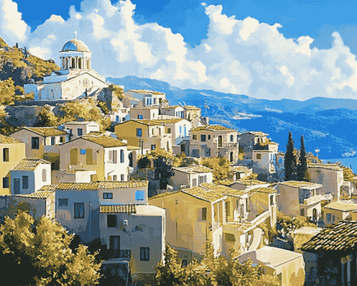 Greece Cityscapes Diamond Painting