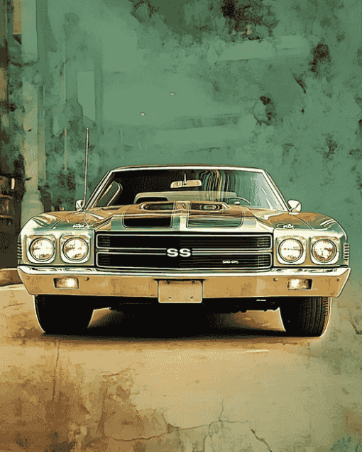 Green 1972 Chevelle Classic Diamond Painting