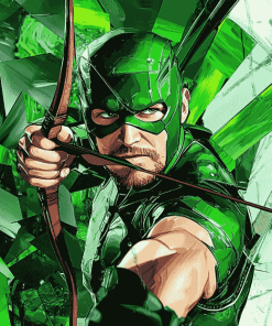 Green Arrow Cartoon Diamond Painting