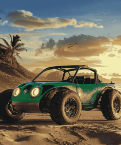 Green Beach Buggy Adventure Diamond Painting