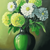 Green Blossoms Diamond Painting