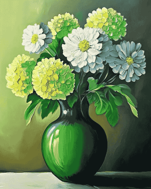 Green Blossoms Diamond Painting