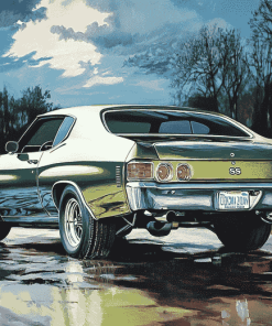 Green Chevy Chevelle Engines Diamond Painting