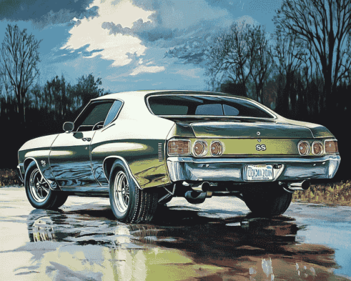 Green Chevy Chevelle Engines Diamond Painting