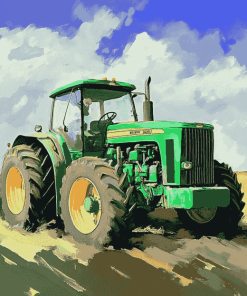 Green Farm Tractor Diamond Painting