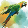 Green Parrot Birds Diamond Painting