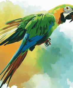 Green Parrot Birds Diamond Painting