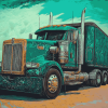 Green Semi Truck Diamond Painting