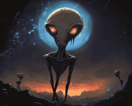 Grey Alien Fantasy Diamond Painting