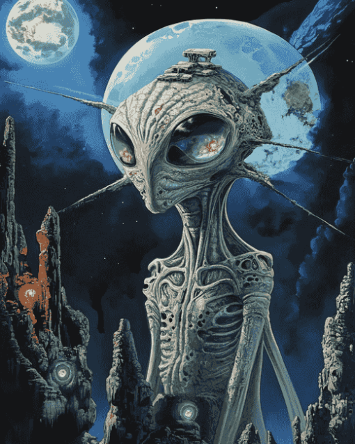 Grey Alien Fantasy Diamond Painting