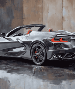 Grey C8 Corvette Convertible Diamond Painting