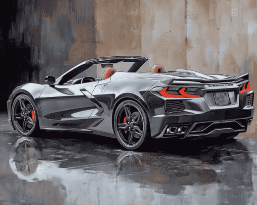 Grey C8 Corvette Convertible Diamond Painting