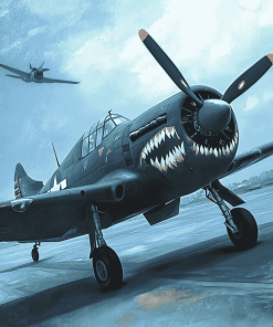 Grey P 40 Fighter Diamond Painting