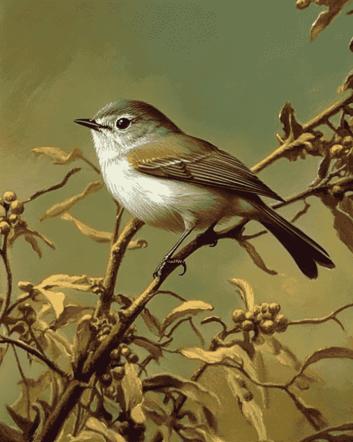 Grey Warbler Birds Diamond Painting