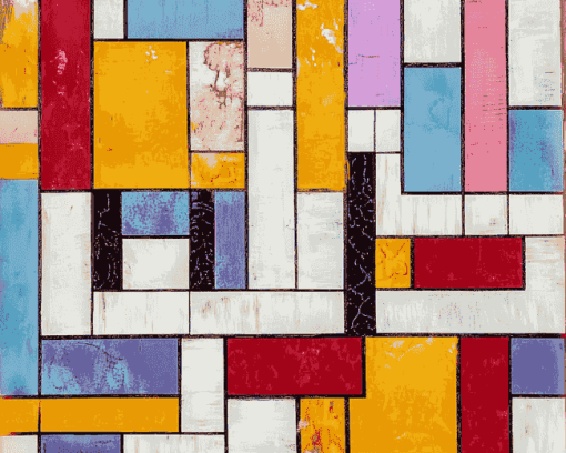 Grid Mondrian Abstract Diamond Painting