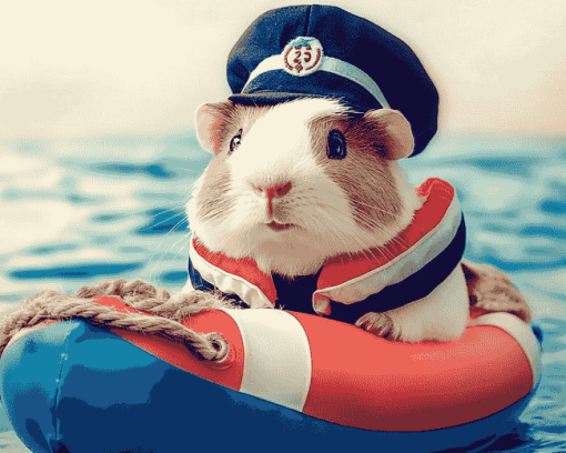 Guinea Pig Sailor Adventure Diamond Painting