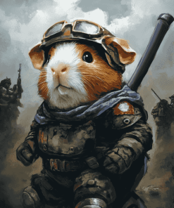 Guinea Pig Soldier Diamond Painting