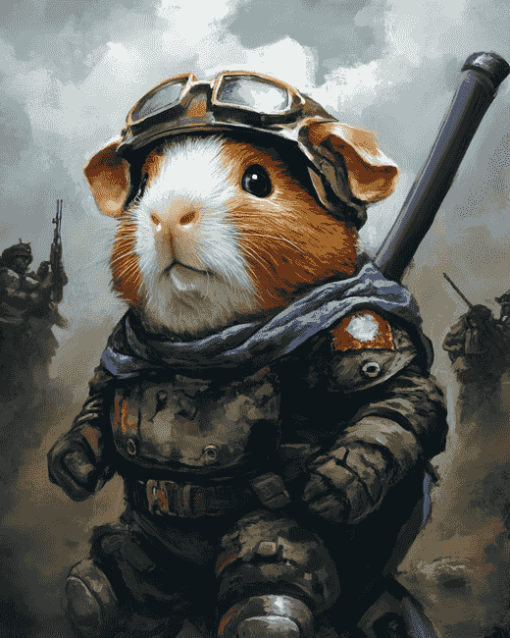 Guinea Pig Soldier Diamond Painting