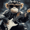 Guitarist Monkey Cartoon Diamond Painting