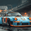 Gulf Porsche Racing Car Diamond Painting