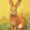 Hare Meadow Animals Diamond Painting