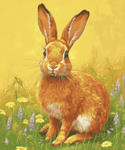 Hare Meadow Animals Diamond Painting