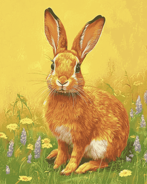 Hare Meadow Animals Diamond Painting