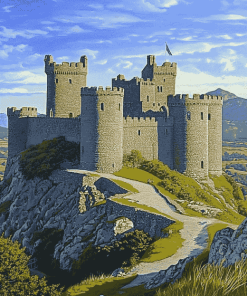 Harlech Castle in Wales Diamond Painting